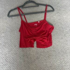 Women's Red Tie-Front Top